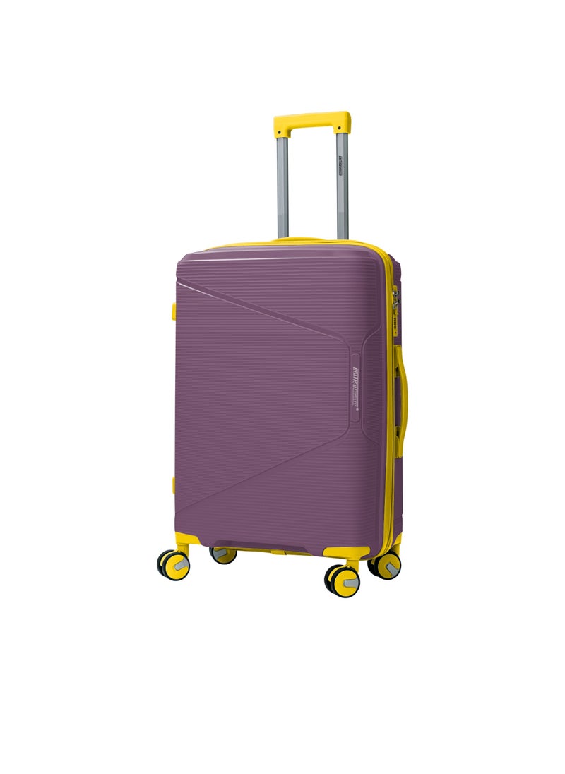 BRITISH TOURISTER - 3-Piece Hardshell Polypropelene Spinner Luggage Set (Small, Medium, Large) -  Purple - Image 1