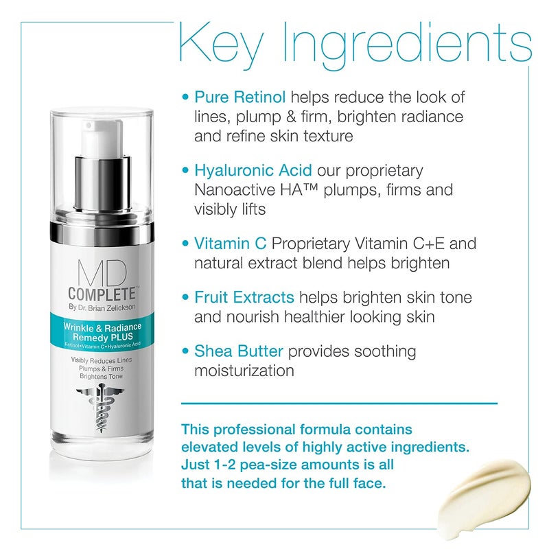 MD Complete by Dr. Brian Zelickson MD Complete Wrinkle Radiance Trio by Dr. Brian Zelickson - Professional Dermatologist Skincare with Retinol, Vitamin C, Peptides and Hyaluronic Acid - Image 2