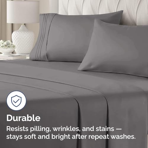 CGK Unlimited Queen Pillow Cases Set of 2 - Ultra Soft Hotel Quality Pillowcase Covers - Comfy, Cozy & Wrinkle Free - Shrinkage, Stain & Fade Resistant - Machine Washable Pillow Protectors - 2 Piece Set - Dark Grey - Image 4