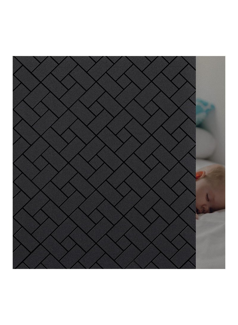 Captaintech Total Blackout Window Film Light Sun Blocking Window Covering Darkening Privacy Heat Control Static Cling Removable No Glue Anti Glare Reflective Film for Home Bedroom - Image 1