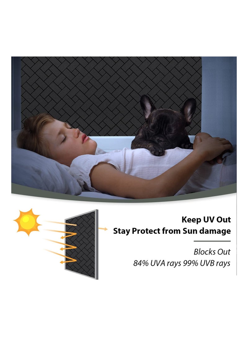Captaintech Total Blackout Window Film Light Sun Blocking Window Covering Darkening Privacy Heat Control Static Cling Removable No Glue Anti Glare Reflective Film for Home Bedroom - Image 4