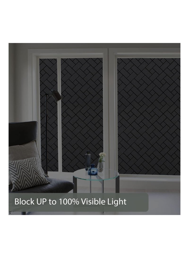 Captaintech Total Blackout Window Film Light Sun Blocking Window Covering Darkening Privacy Heat Control Static Cling Removable No Glue Anti Glare Reflective Film for Home Bedroom - Image 3