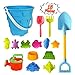 Airoads Beach Sand Toy Set for Kids 15PCS Sand Toys with Beach Bucket Watering Can Big Shovel Rake Sea Animal Molds Sand Castle Building Kit for Boys Girls Toddlers - Image 4