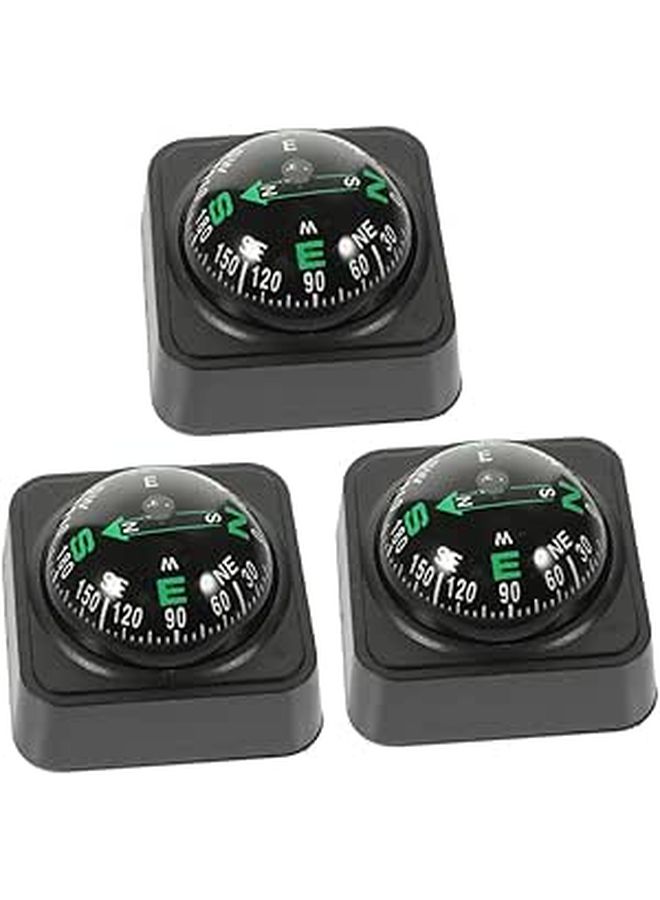 3 Pcs Adjustable Car Dashboard Compass Ball Portable Navigation Tool for Outdoor Automotive Use - Image 1