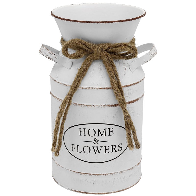 Fovasen French Style Rustic Vase DecorVintage White Flower Vase PitcherFarmhouse Jug VaseNfor Porch Home Kitchen Coffee Table Decor78 H