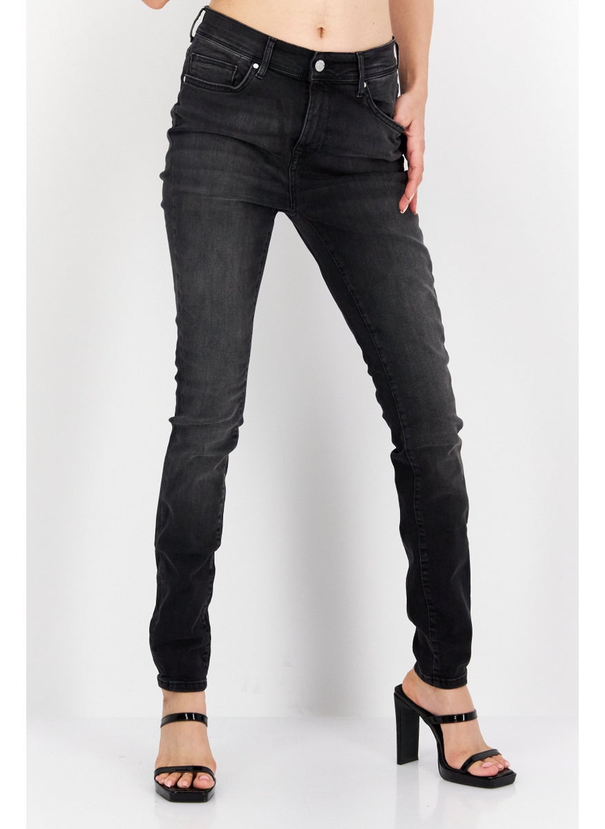 Only Carmakoma Women Skinny Fit Stretchable Washed Denim Jeans, Black  - Image 1