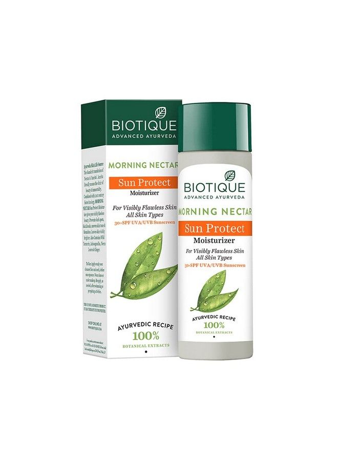 Biotique لوشن مرطب للحماية من أشعة الشمس من مورنينج نكتار لبشرة خالية من العيوب بشكل واضح لجميع أنواع البشرة 120 مل (عبوة من قطعتين) - Image 2