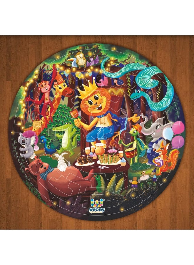 Webby Fazzle(New Puzzle Design) Jungle Party Theme Wooden Jigsaw Puzzle for Boys & Girls/Kids Toy with Display Stand, 50 Pcs - Image 3