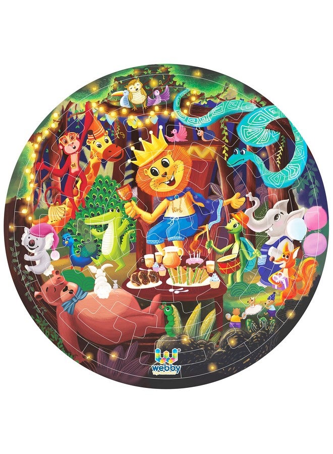 Webby Fazzle(New Puzzle Design) Jungle Party Theme Wooden Jigsaw Puzzle for Boys & Girls/Kids Toy with Display Stand, 50 Pcs - Image 2