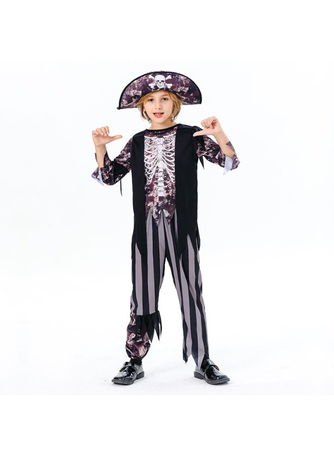 زي قراصنة للأطفال مع قبعة مثالي للهالوين، كوسبلاي، ملابس تنكرية للأولاد، مقاس م. - Image 1