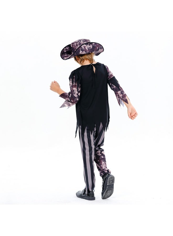 زي قراصنة للأطفال مع قبعة مثالي للهالوين، كوسبلاي، ملابس تنكرية للأولاد، مقاس م. - Image 4