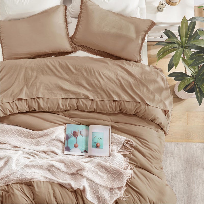 Andency ويند توكب لماغ مجموعة التوأم بحجم 2 قطعة بوهو شرابة خفيفة الوزن على ما يعزى الفراش تان طوال الموسم مجموعة سرير ناعمة رقيقة - Image 4