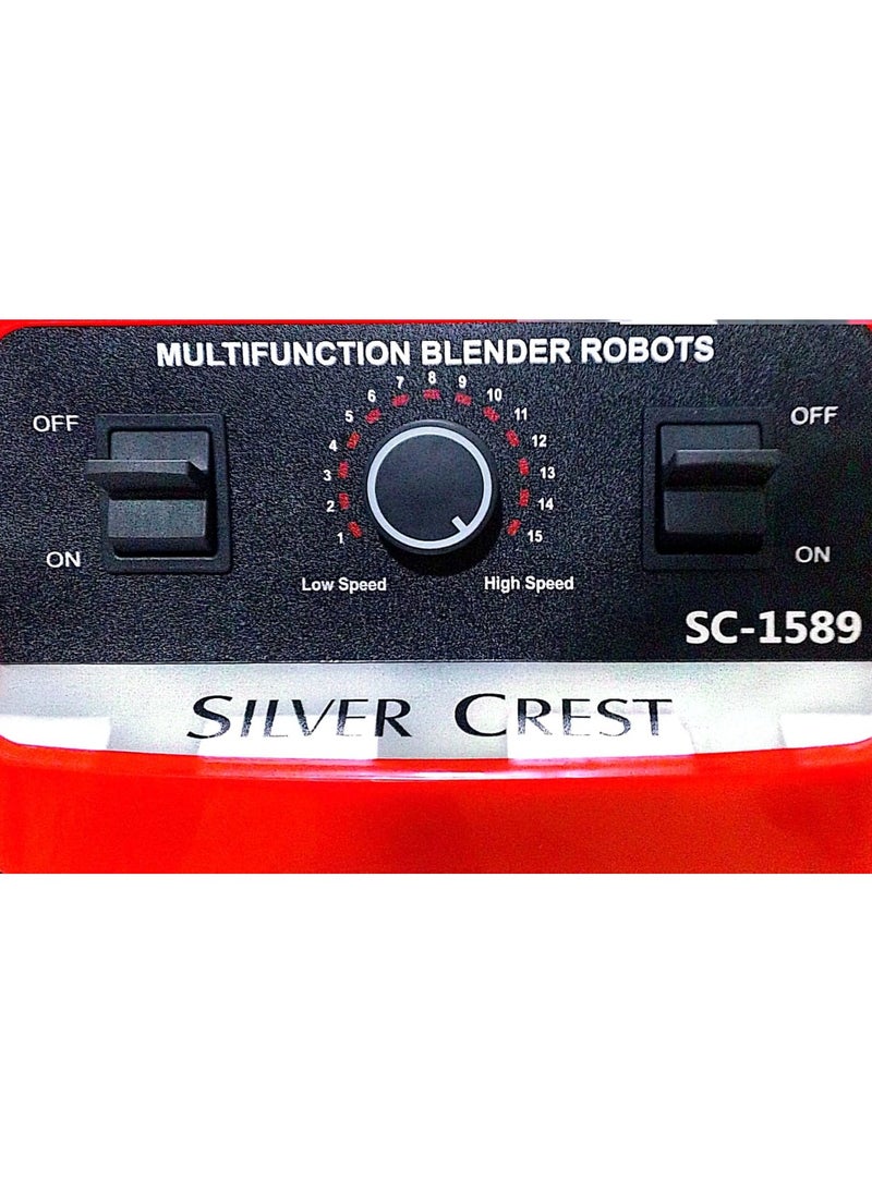 SILVER CREST German hotel blender 2.5 liters, ice crusher, 4500 watts, 15 speeds, with control feature + jar with one year warranty from Silver Crest  - Image 4