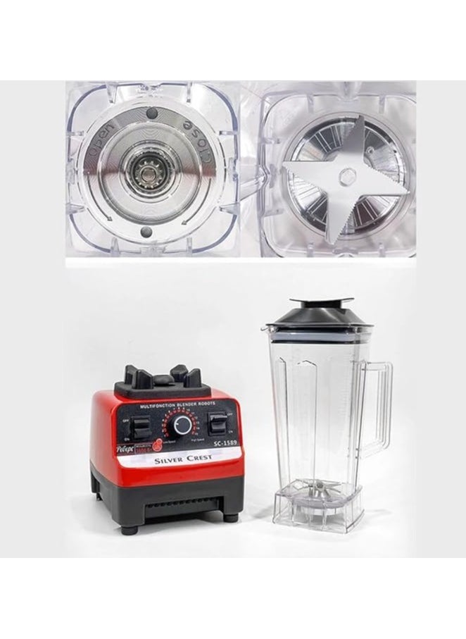 SILVER CREST German hotel blender 2.5 liters, ice crusher, 4500 watts, 15 speeds, with control feature + jar with one year warranty from Silver Crest  - Image 5
