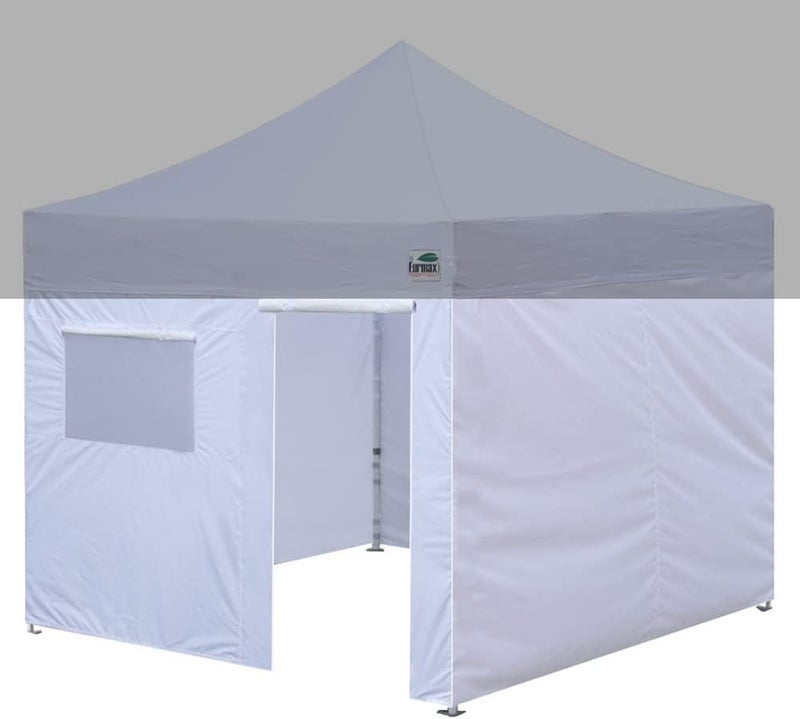 Eurmax USA Full Zippered Walls for 10 x 10 Easy Pop Up Canopy Tent,Enclosure Sidewall Kit with Roller Up Mesh Window and Door 4 Walls ONLY,NOT Including Frame and Top (White) - Image 1