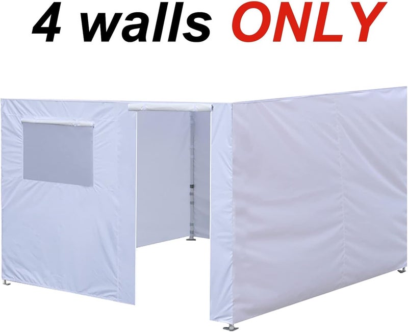 Eurmax USA Full Zippered Walls for 10 x 10 Easy Pop Up Canopy Tent,Enclosure Sidewall Kit with Roller Up Mesh Window and Door 4 Walls ONLY,NOT Including Frame and Top (White) - Image 2