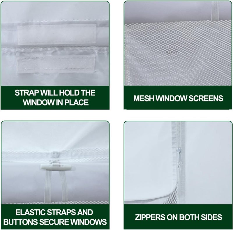Eurmax USA Full Zippered Walls for 10 x 10 Easy Pop Up Canopy Tent,Enclosure Sidewall Kit with Roller Up Mesh Window and Door 4 Walls ONLY,NOT Including Frame and Top (White) - Image 3