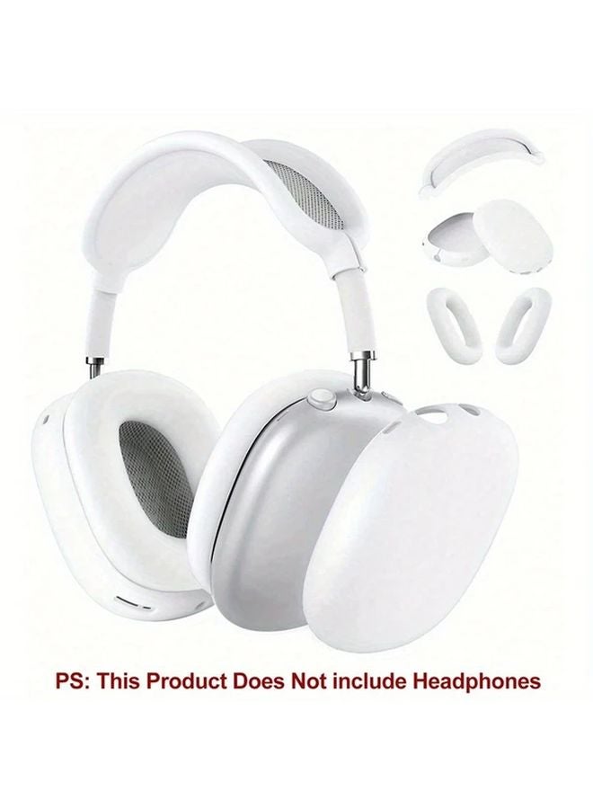 3pcs White Silicone Case For Max Headphone Protective Cover Soft Shell Earbud Covers - Image 1
