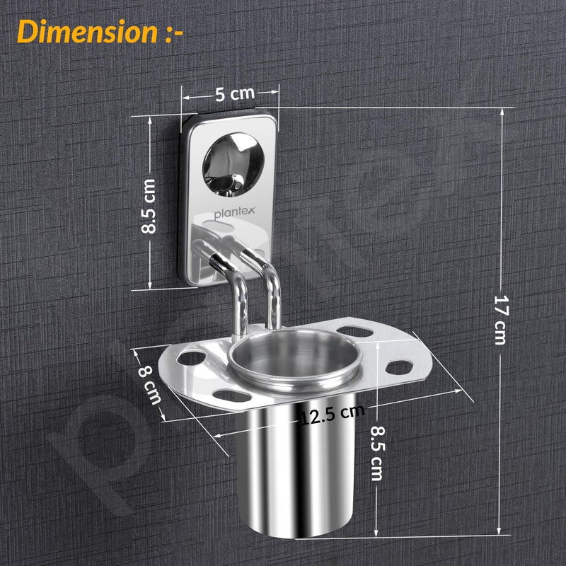 Plantex Metro Platinum Stainless Steel Tooth Brush Holder/Tumbler Holder/Bathroom Accessories - Image 5