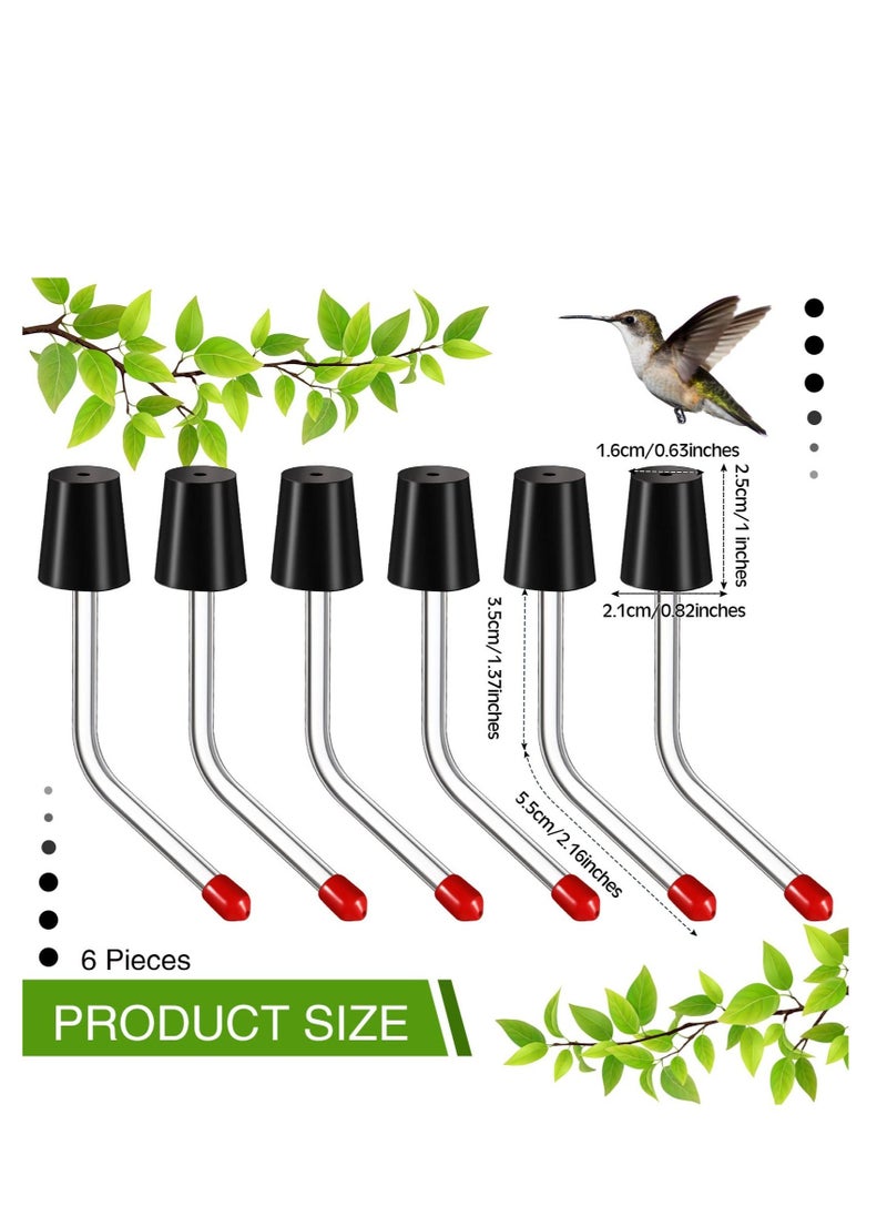 Generic 6 قطع أنابيب مغذي الطيور الطنان مع قطع غيار مغذي الطيور الطنان BB، مغذي الطيور القابل للثني مع سدادات (أحمر)  - Image 2