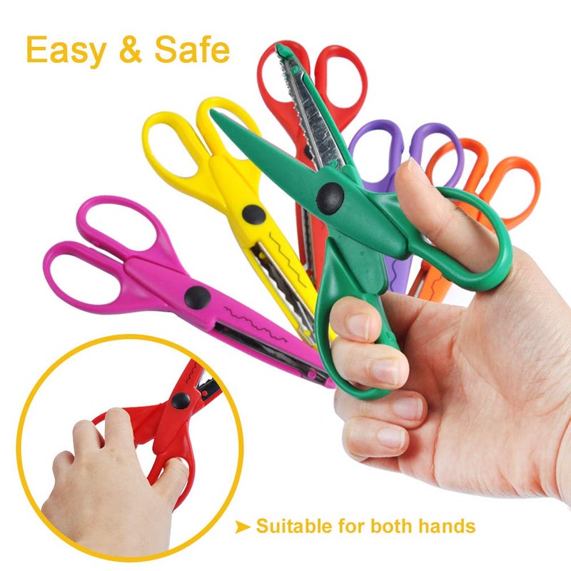 UCEC Craft Scissors - Decorative Edge, 6 Pack Extended Pattern Scissors with Different Designs, Fun for Kids, Teachers, Crafts, Scrapbooking, DIY Photos, Album - Image 5