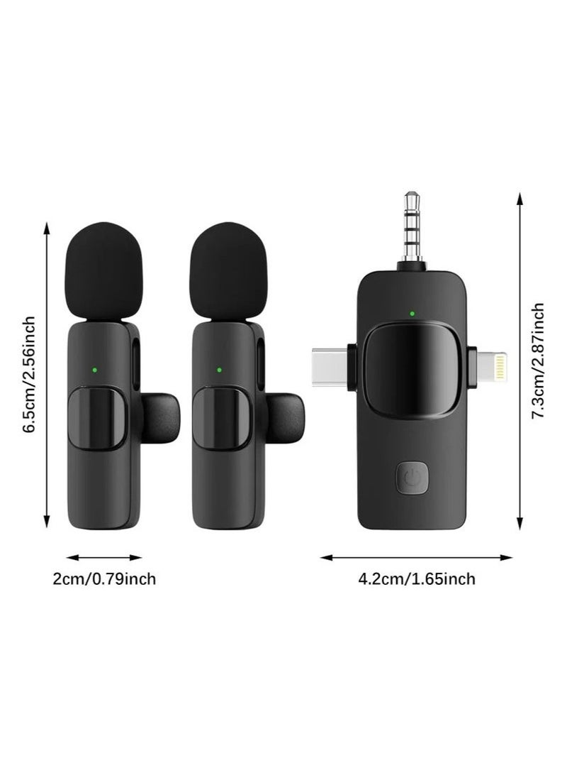 3-in-1 Wireless Lavalier Microphone for iPhone, iPad, iPhone 15 USB-C, Android, Computer, Camera – Dual Mini Clip-On Mics with Plug & Play, Intelligent Noise Reduction, Auto Sync, for Vlog, YouTube, TikTok, Live Streaming - Image 5