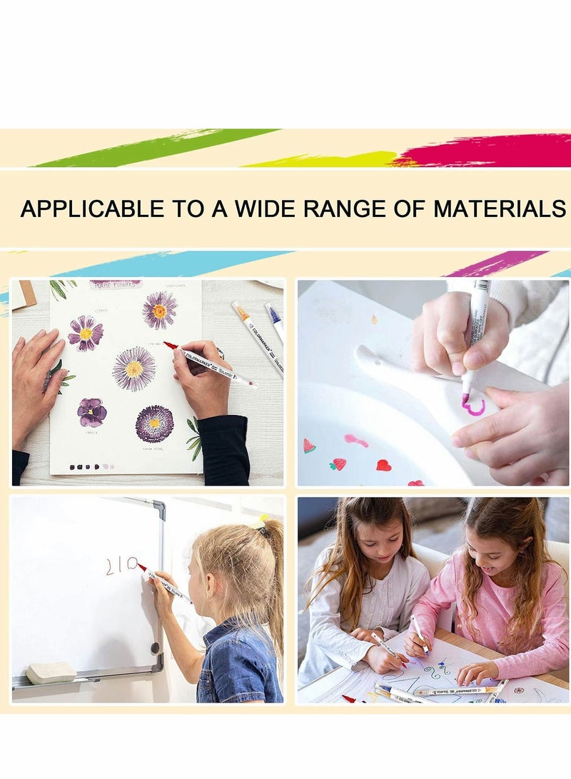 SYOSI Magical Water Painting Pen, 12 Colors Double Ended, Water Painting Floating Marker Pen, Magical Water Floating Pen, Erasing Whiteboard Marker Pens, Magic Water Painting Pen for Kids - Image 5