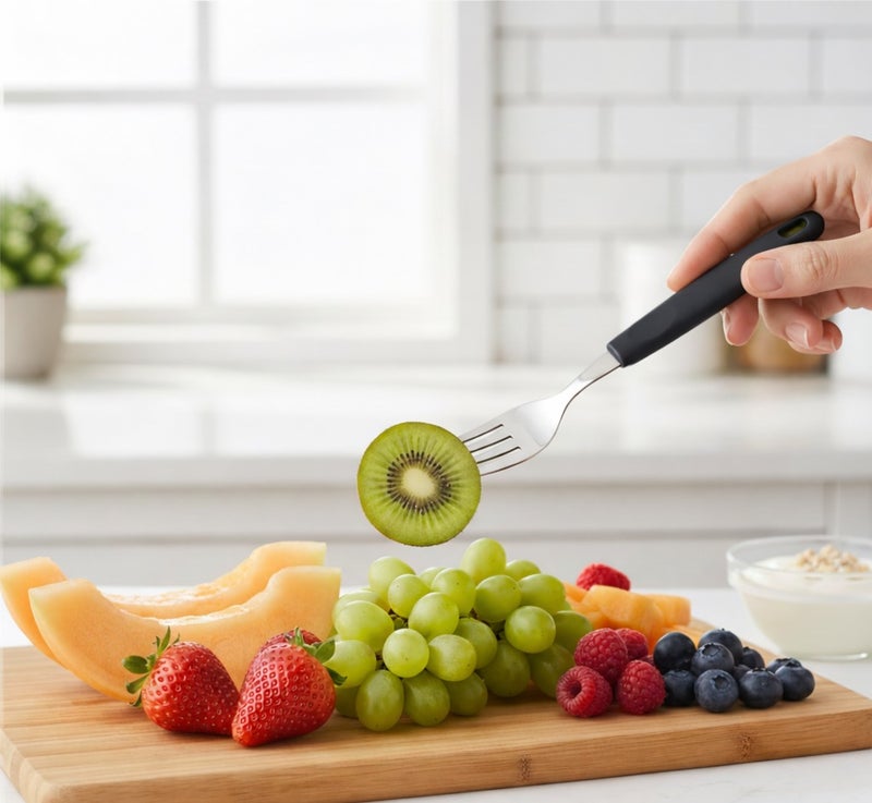 ديسينت ديسنت بيغ فورك سِت أوف 6 | ستينلس ستيل فوركس | إيرغونومِك هاندل | ميرر فينيش | هيفي ديوتي تيبل فورك سِت فور هوم، كيتشن، ريستورانت، ديش واشر سيف - Image 5