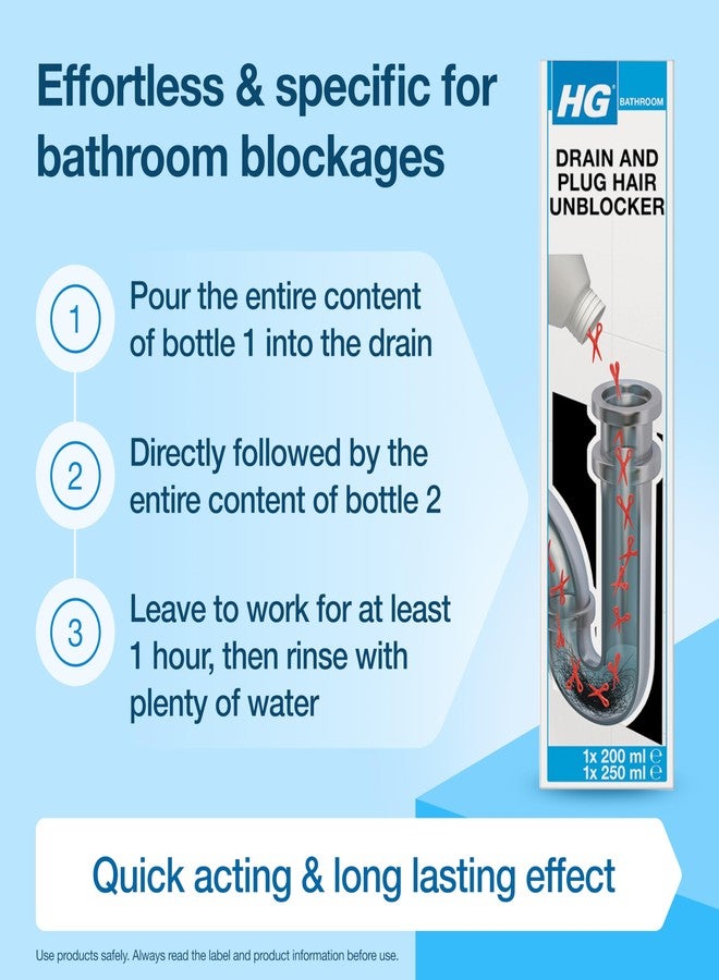 HG drain and plug hair unblocker 1X200ml & 1X250ml - Image 4