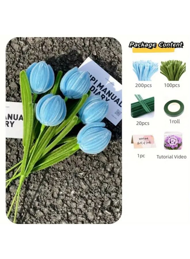 طقم حرفي من Golden Tulip لتنظيف الأنابيب مع فيديو تعليمي لصنع الزهور DIY - Image 4
