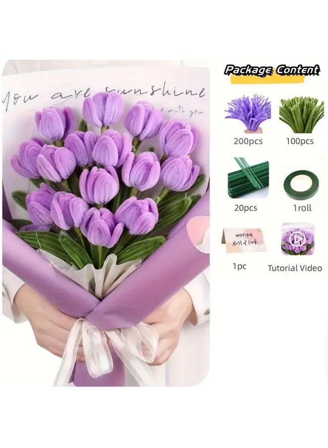 طقم حرفي من Golden Tulip لتنظيف الأنابيب مع فيديو تعليمي لصنع الزهور DIY - Image 1