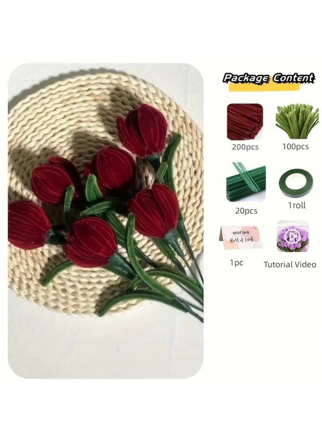 طقم حرفي من Golden Tulip لتنظيف الأنابيب مع فيديو تعليمي لصنع الزهور DIY - Image 5