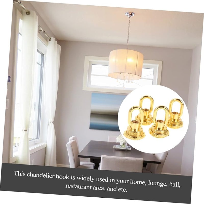 4 قطع من خطافات حلقة مصباح السقف المصنوعة من سبيكة الزنك لتثبيت أضواء الثريا المعلقة - Image 5