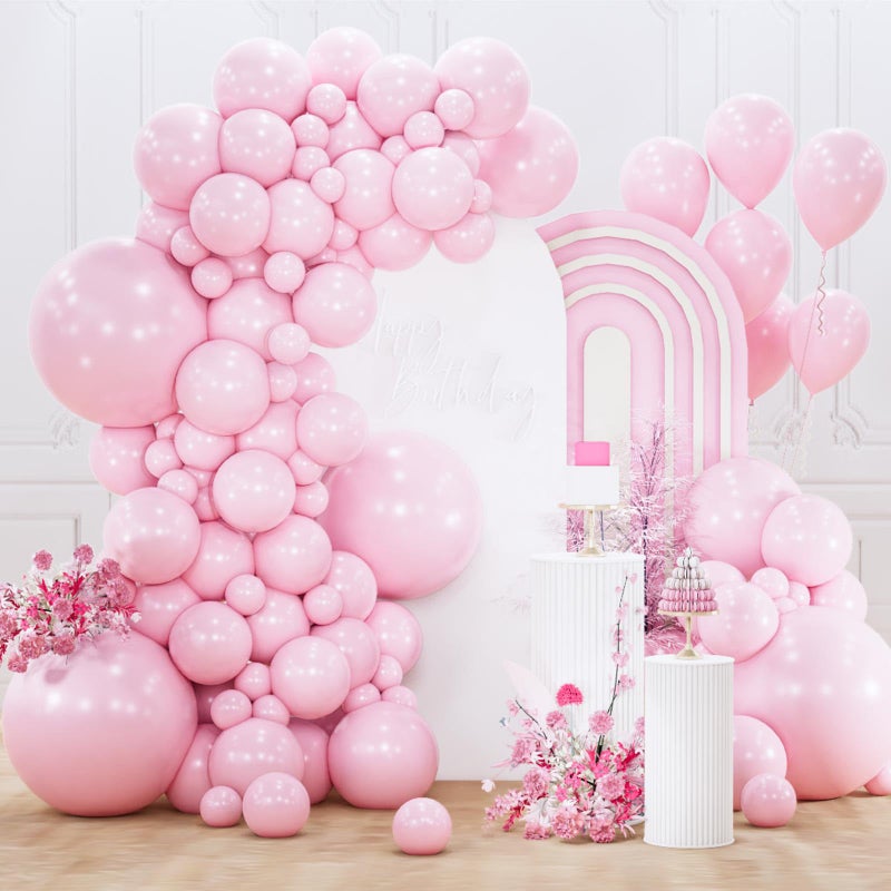Partywoo Light Pink Balloons 152Pcs Different Sizes Of 18 12 10 5 Inch Pastel Pale Baby Pink Balloon Arch Kit Garland For Baby Shower Bachelorette Bridal Shower Birthday Party Decorations Pink-Y48 - Image 1