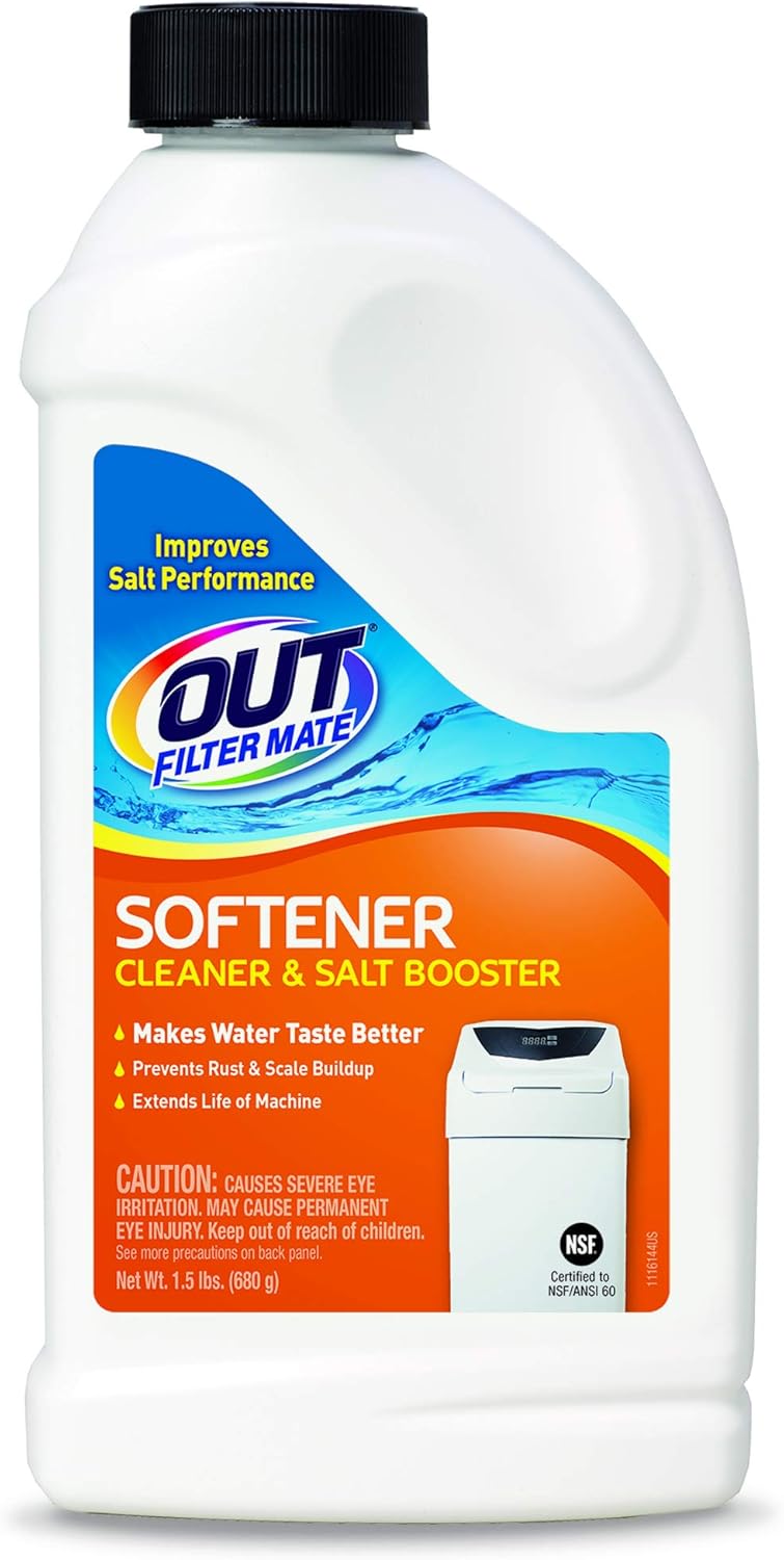 OUT Filter Mate Water Softener Cleaner and Salt Booster Powder, 24 oz Bottle 4-Pack - Image 2