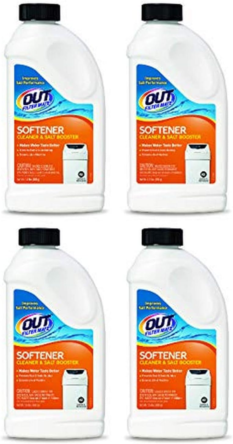 Filter Mate Water Softener Cleaner and Salt Booster Powder, 24 oz Bottle 4-Pack