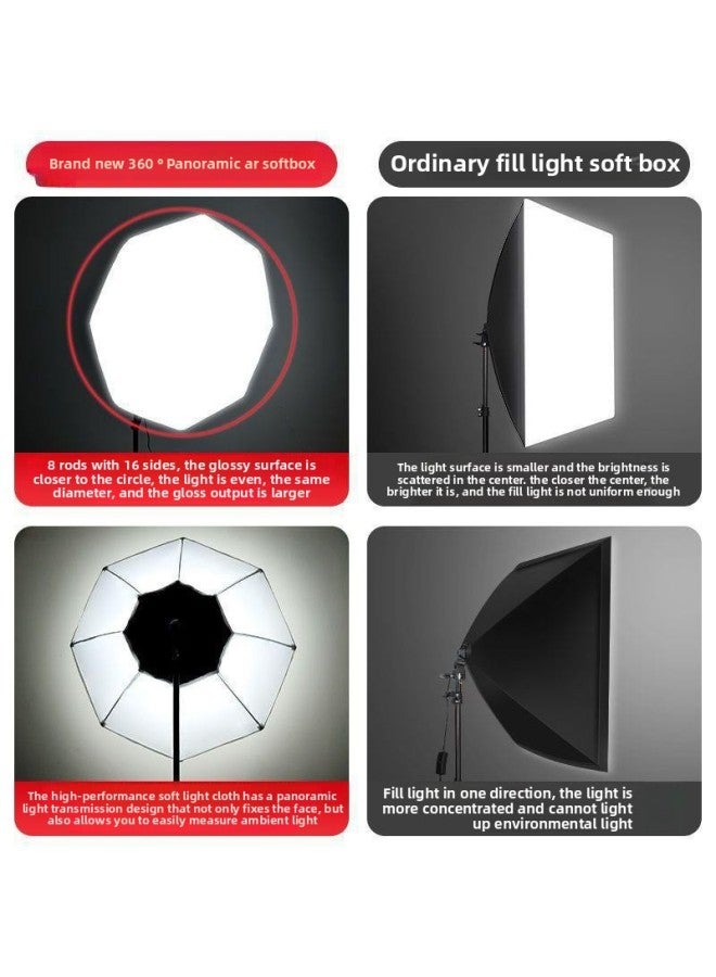 Panoramic Live Broadcast Fill Light Studio Soft Light Box Suit Light Photography Light Live Broadcast Room Fill Light-Light Source Color:Dual Lights 【700w Three-color Remote Control Mushroom Light】  - Image 4