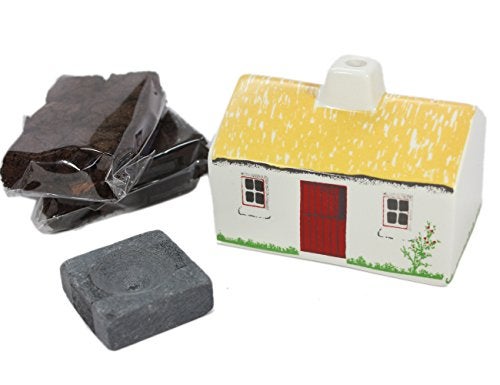 Biddy Murphy Irish Gifts Irish Turf Ceramic Cottage Candle Burner with 12 Irish Peat Briquettes Made in Co. Tipperary - Image 3