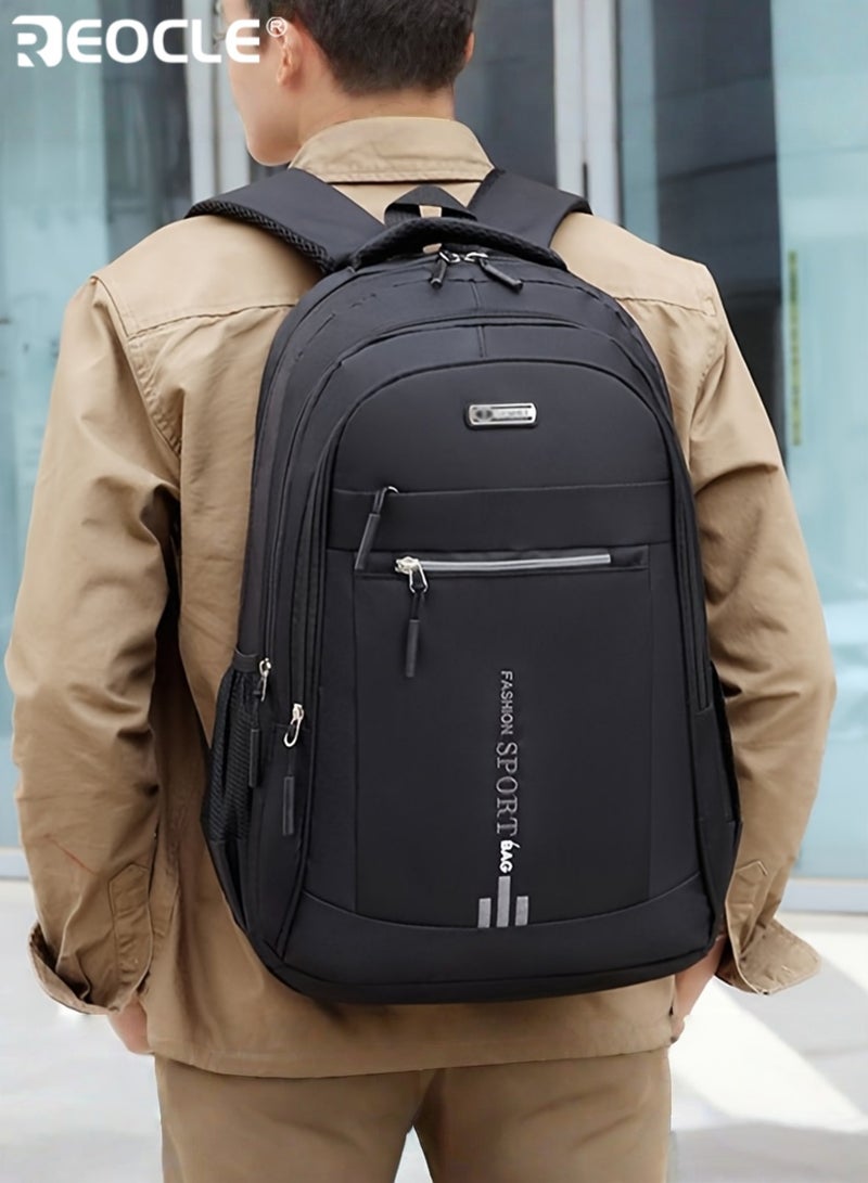 REOCLE Durable Travel Backpack Commuting Bag School Bag with Adjustable Straps College Schoolbag  Large Capacity Laptop Backpack Sturdy Zipper Closure Oxford Fabric - Image 1