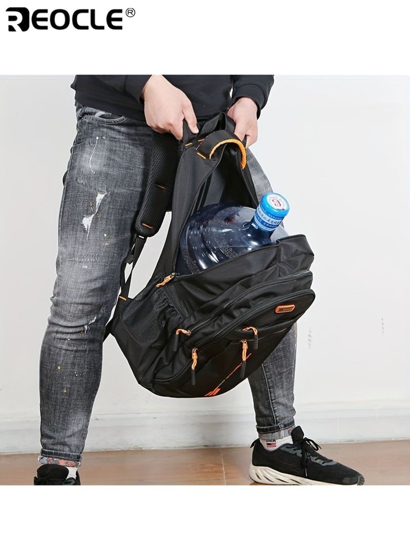 REOCLE Durable Travel Backpack Commuting Bag School Bag with Adjustable Straps College Schoolbag  Large Capacity Laptop Backpack Sturdy Zipper Closure Oxford Fabric - Image 3