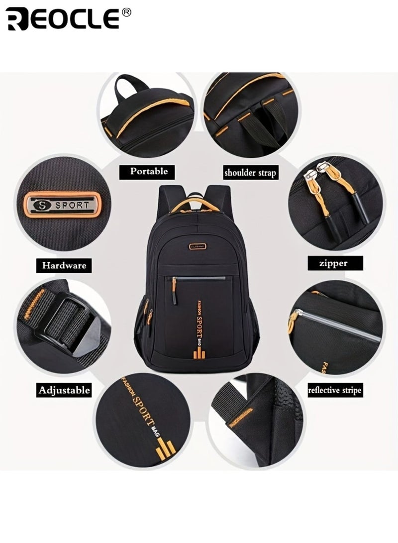 REOCLE Durable Travel Backpack Commuting Bag School Bag with Adjustable Straps College Schoolbag  Large Capacity Laptop Backpack Sturdy Zipper Closure Oxford Fabric - Image 2