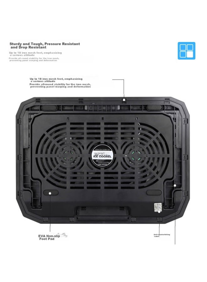 Ice Coorel A1 Laptop Cooling Pad, Computer Desk Stand/laptop Stand/cooling Rack/cooling Mat, Suitable For 15.6-inch, Compatible With Lenovo/huawei/dell/apple - Image 5