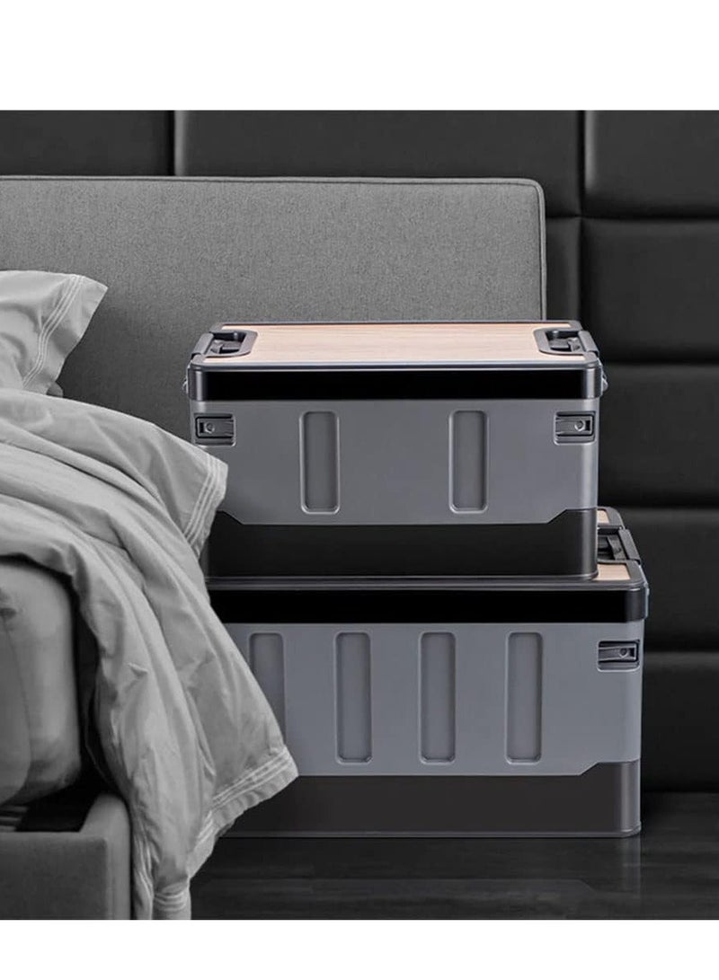 Manful Outdoor Camping Folding Storage Box 35L, Collapsible Storage Box Black, Crates Plastic Storage Box Container Stackable Folding Utility Crates, Cooler Box, Storage Case - Image 4