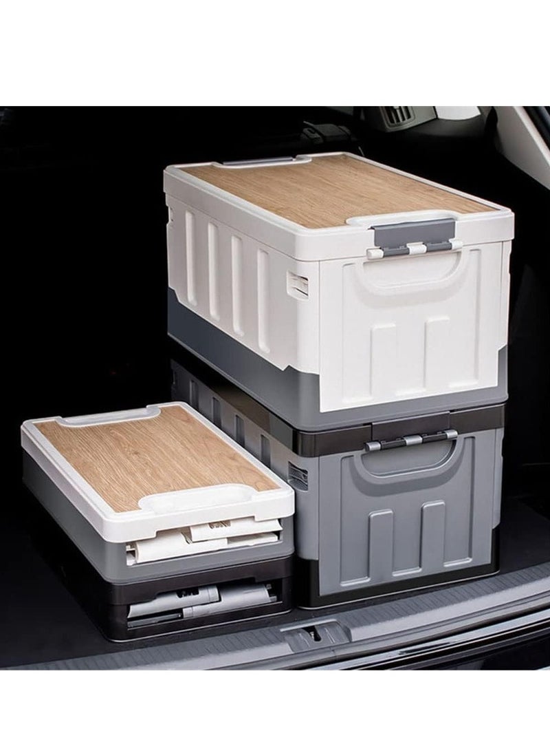 Manful Outdoor Camping Folding Storage Box 35L, Collapsible Storage Box Black, Crates Plastic Storage Box Container Stackable Folding Utility Crates, Cooler Box, Storage Case - Image 3