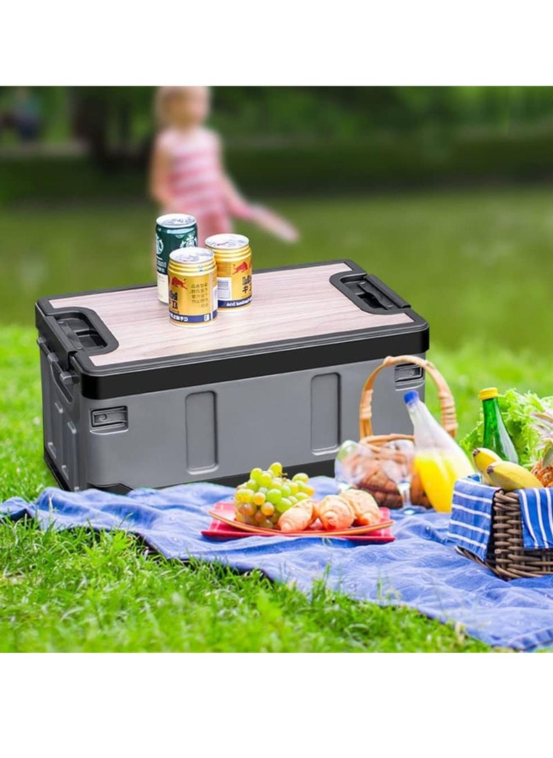 Manful Outdoor Camping Folding Storage Box 35L, Collapsible Storage Box Black, Crates Plastic Storage Box Container Stackable Folding Utility Crates, Cooler Box, Storage Case  - Image 3