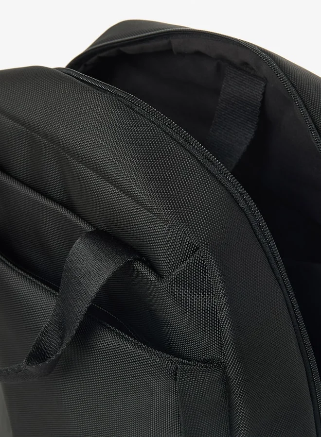 Lee Cooper Applique Backpack with Adjustable Strap and Zip Closure - 41x28x13 cm