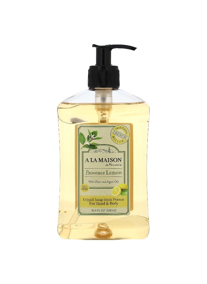 A La Maison De Provence A La Maison de Provence, Liquid Soap For Hands & Body, Provence Lemon, 16.9 fl oz (500 ml)  - Image 1