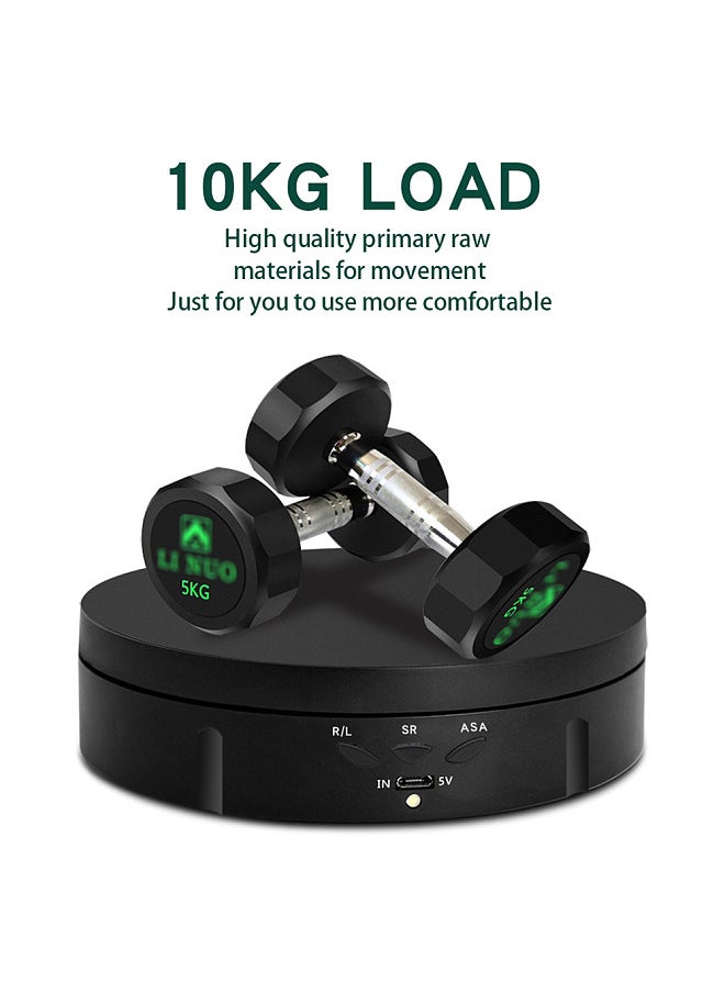 Generic - حامل عرض دوار كهربائي دوار 360 درجة مع شحن USB و3 سرعات قابلة للتعديل لعرض الصور الفوتوغرافية والمجوهرات والساعات والمقتنيات - Image 1
