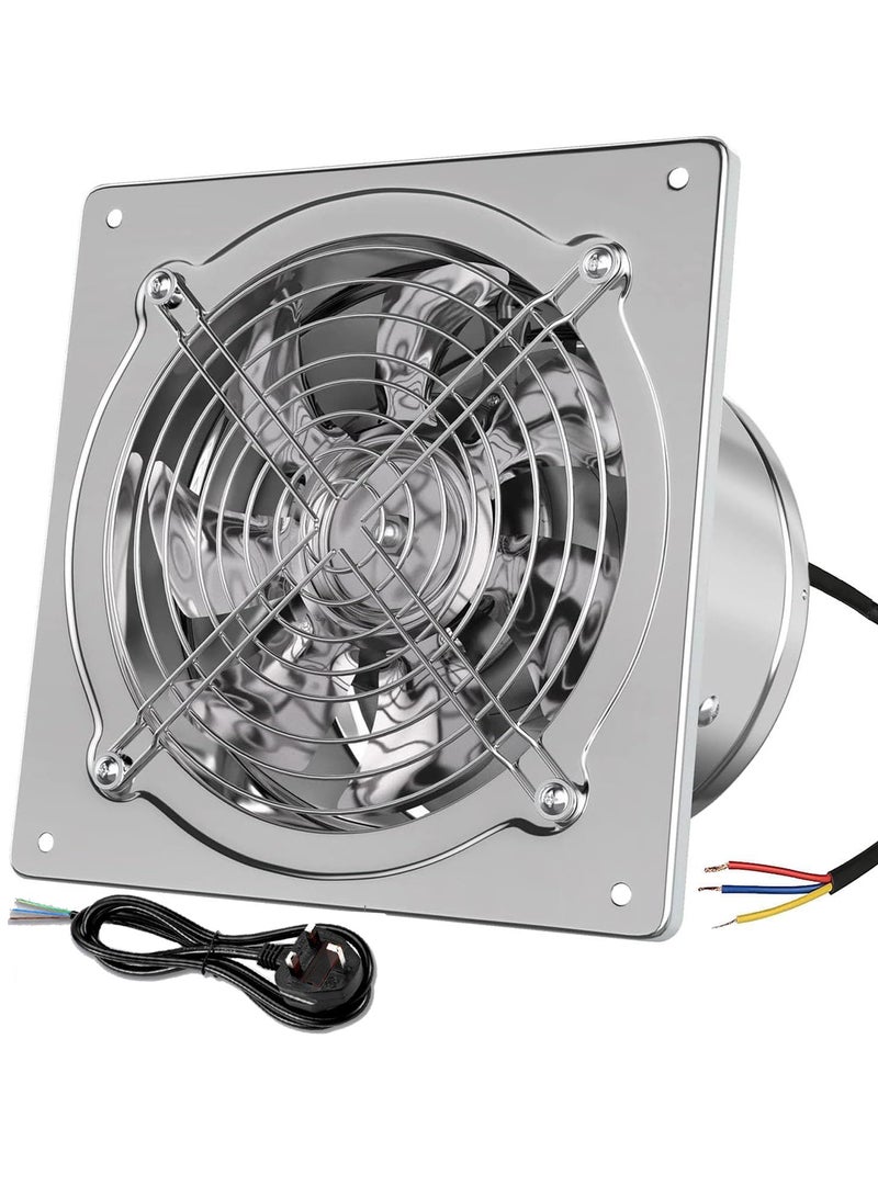 S-Color Exhaust Fan 10Inch 25.4CM Metal Extractor Fan 100W 695CFM Through-wall Installation Ventilation Fan Smoke Ventilation for Kitchen, Bathroom,laundry, Garage Black, with Backdraft Damper Silver - Image 1