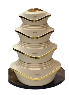 Milton Milton Luxury Thermal Food Containers Set with Gold Edges - 4 Pieces - 2.5L, 1.5L, 1L, 500ml  - Image 2